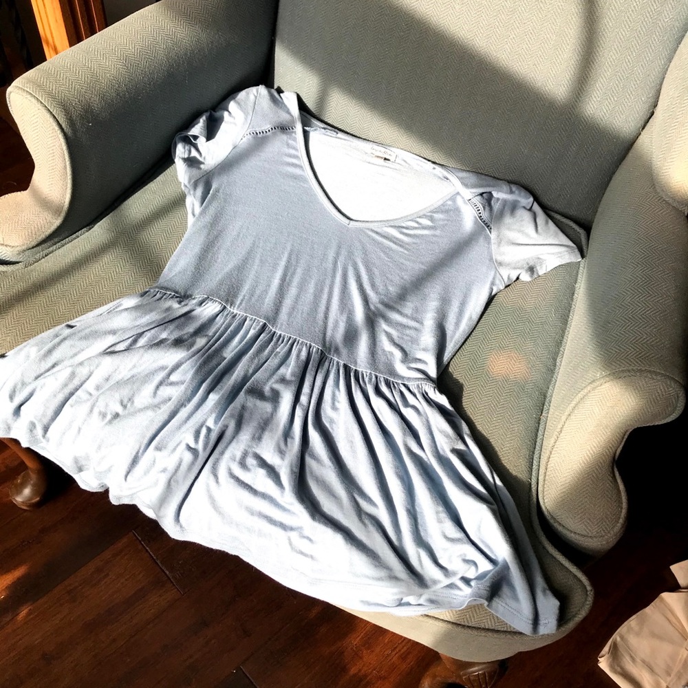 Baby Blue Flowing Shirt